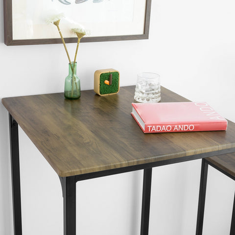 SoBuy OGT27-N 3-delig Bartafel met Stoelen Barset Bistrotafel met 4 Barkrukken Zitgroep