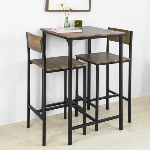 SoBuy OGT27-N 3-delig Bartafel met Stoelen Barset Bistrotafel met 4 Barkrukken Zitgroep