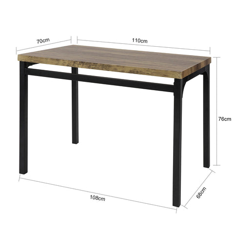 SoBuy OGT28-N + FST72-Nx4 Delige Set Eettafel met 4 Krukken - Tafelset en 4 Stoelen - Industriële Stijl - voor Keuken Eetkamer Woonkamer