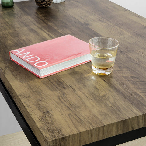 SoBuy OGT28-N + FST72-Nx4 Delige Set Eettafel met 4 Krukken - Tafelset en 4 Stoelen - Industriële Stijl - voor Keuken Eetkamer Woonkamer
