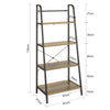 SoBuy STR09-PF Boekenkast 4-traps ladderplank Opbergplank Stabiel metalen frame, industriële stijl
