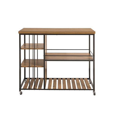 SoBuy SVW18-F Rollende Keukentrolley - Serveerwagen - keukenwagen - Opbergwagen - Industriële Stijl - Stabiel Stalen Frame
